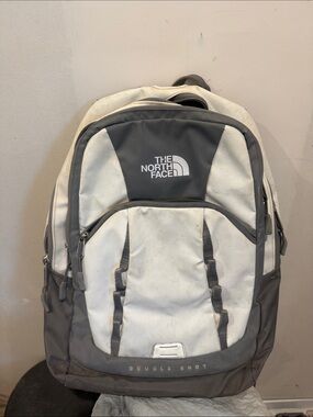 The North Face Double Shot Backpack in White and Gray